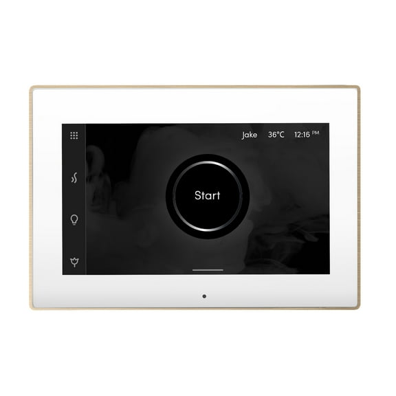 Mr Steam iSteamX Steam Shower Control and Steamhead in White Brushed Bronze