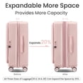 thumbnail image 5 of ACE-Travel,20"24"28" PC Hardshell Luggage Sets 3PCS(Lightweight,Durable & Expandable) with Front Pocket,TSA Lock,Telescoping Handle,360°Double Spinner Wheels,Clear PVC Luggage Cover(Pink), 5 of 14