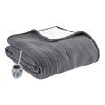 thumbnail image 1 of OLLIIX Serta Fleece to Sherpa Heated Electric Blanket, Full Size, Gray, Polyester Fabric, 1 of 8