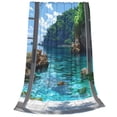 thumbnail image 2 of Balery Tropical Paradise Window View Manta de Felpa Suave y Acogedora – Cobija de Franela Aterciopelada para Cama, Lavable y Cálida para Sofá, Mascotas, Transpirable-60"x50", 2 of 7