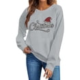 thumbnail image 4 of Women's Christmas Rhinestone Graphic Sweatshirt Crew Neck Long Sleeve Casual Pullover Top, 4 of 5