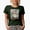 Military Green, variant on Hey, Sunshine & Retro Smiling Flowers Art Merch Gift, Navy Blue T-Shirt, Small