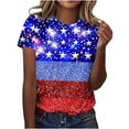 thumbnail image 2 of FASHOFT USA 250th Anniversary Shirt for Women 4th of July Graphic Tee 1776-2026 Patriotic American Flag Crew Neck T-Shirt Blue L, 2 of 4