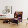 thumbnail image 2 of Designart "Hyperrealistic Rainbow Peony with Liquid Gold Drips II" Multicolor Flower Upholstered Accent Chair - Modern Arm Chair For Living Room, 2 of 7
