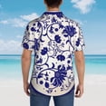 thumbnail image 3 of Lsque Blue And White Porcelain Pattern pattern Hawaiian Shirt for Men, Unisex Summer Beach Casual Short Sleeve Button Down Shirts-Large, 3 of 9