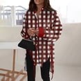 thumbnail image 2 of Ovticza Womens Button Down Shirts Casual Long Sleeve Dress Shirt Plaid Print Oversized Work Blouse Top Red M, 2 of 6