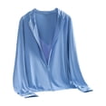 thumbnail image 3 of Men's Lightweight Full-Zip Hooded Sun Protection Shirt UPF 50+ Quick Dry Athletic Jacket with Thumb Holes - Breathable UV Outdoor Running Fishing Hiking Top Sky Blue XXL, 3 of 8