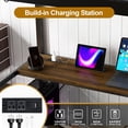 thumbnail image 3 of YIGOBUY Metal Loft Bed Twin Size with Desk, Loft Bed with Charging Station & RGB LED Lights, Safety Guard, Ladder & 5 Metal Hook, Space Saving, Noise Free, 3 of 7