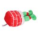 thumbnail image 4 of Juguete para masticar de felpa para perros, juguete suave y resistente a las mordeduras para mascotas, juguete chirriante de Navidad para limpieza de dientes (rojo y verde), 4 of 5