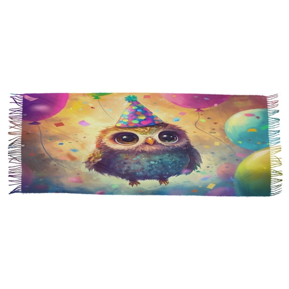BZSMCE Women Scarf Joful Owl Painting Simple Pattern Soft Warm Long Large Scarves