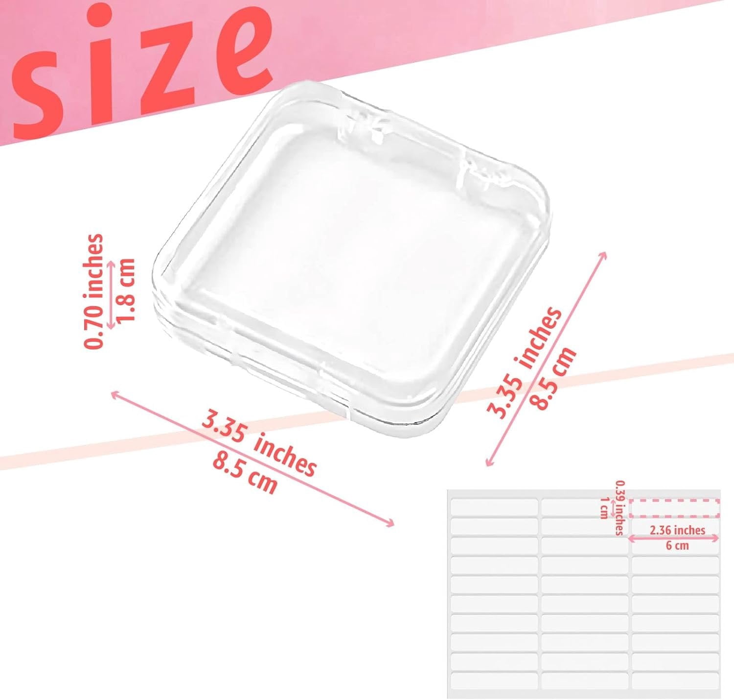 Clear Press   Storage Containers 12-Pack Stackable Cases, Press Ons  Packaging Organizer Case,  Tips and  Nails Display Box for Travel and Salon Use (Clear 02)