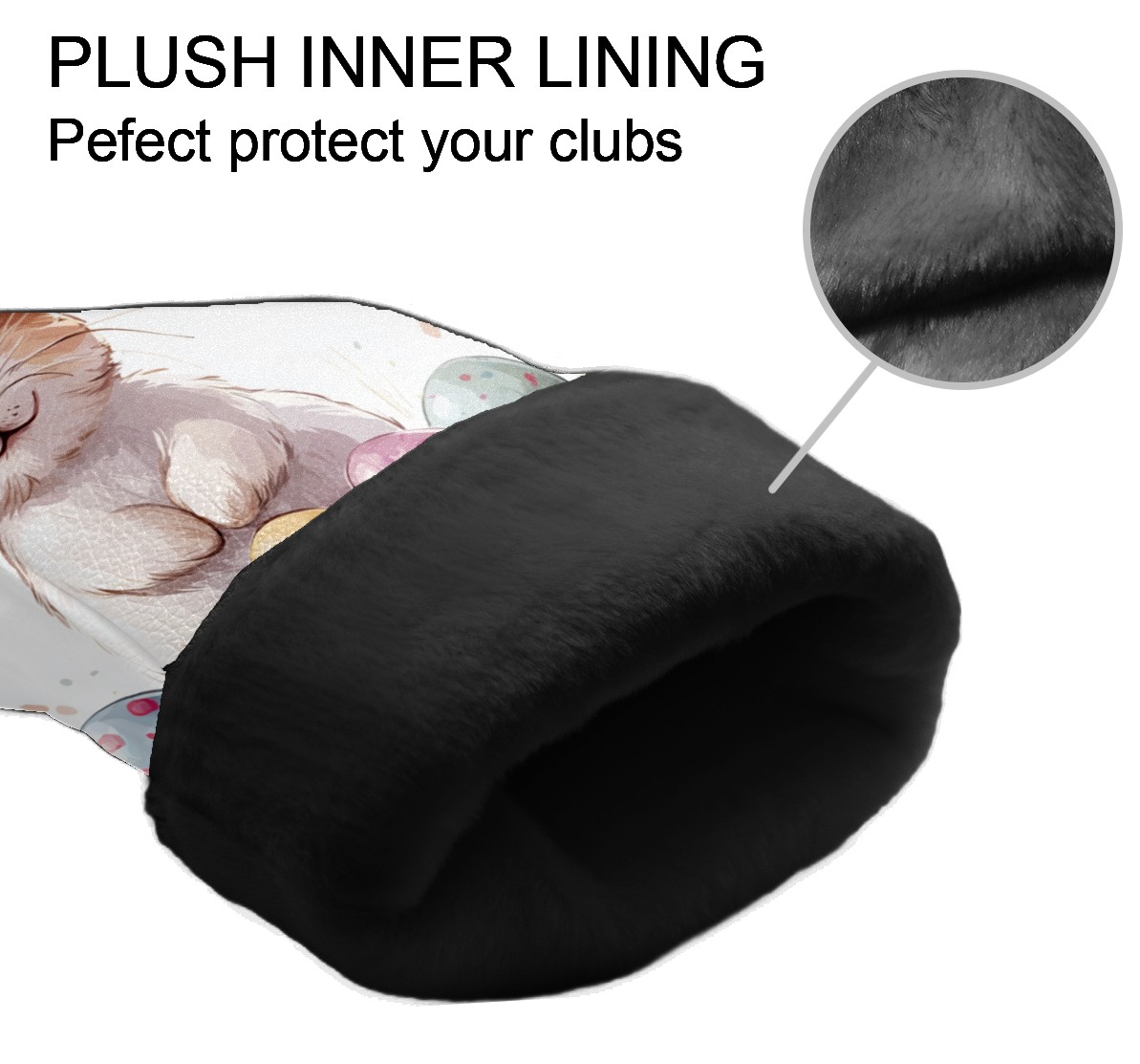 Golf Club Covers PU Leather Waterproof Head Covers for Fairway Woods Hybrids Cute Easter Rabbit With Easter Eggs
