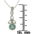 thumbnail image 2 of Jewelry Trends Sterling Silver and Synthetic Aquamarine Celtic March Birth Month Pendant on 18 Inch Chain Necklace, 2 of 3
