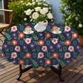 thumbnail image 4 of Pioneer Flower Floral Print Pattern Round Tablecloth 60 X 60 Inch, Wrinkle Resistant Wipeable Table Cloth for Kitchen Dining Picnic Patio Party, 4 of 6