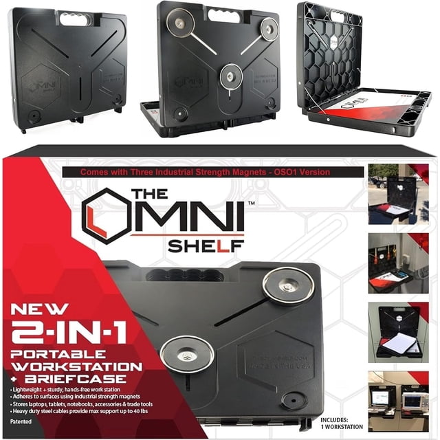 Estación de trabajo portátil The OmniShelf Magnetic con soporte para portátil