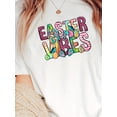 thumbnail image 3 of Camiseta de manga corta de moda para mujer con estampado de letras del Conejo de Pascua, modelo 10640. Para adultos, hombres, mujeres, adolescentes, jóvenes y uso informal., 3 of 7