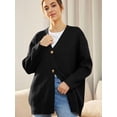 thumbnail image 2 of Cárdigan de mujer 2023 con frente abierto, botones extragrandes, suéteres ligeros, cuello en V, cárdigans sueltos, prendas de punto, 2 of 5