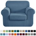 thumbnail image 1 of CHUN YI Housse de Canapé Extensible 2 Pcs à Carreaux avec Coussin, 1 of 6