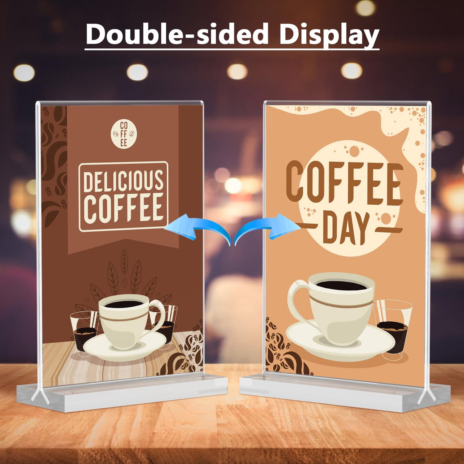 Acrylic 2 Pcs Rotating 5x7 Inches - Clear Spinning Table Stand With ...