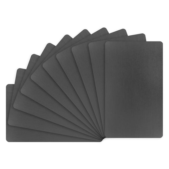 Uxcell Paquete de 10 Tarjetas de Visita de Metal en Blanco, 100x60x0.5mm Aluminio Negro Mate