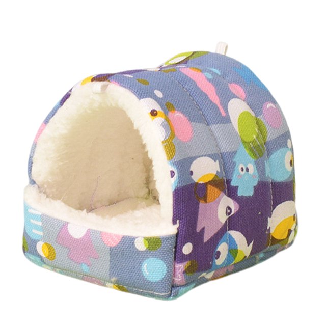 LYMAYTER Hamster Warm Cute Cartoon Pattern Guinea Pig House Comfortable Hamster Hideout for Small Animals