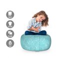 thumbnail image 2 of Turquoise Storage Toy Bag Chair, Abstract Ocean Waves Pattern Summer Inspired Vintage Grunge Illustration, Stuffed Animal Organizer Washable Bag, Small Size, Pale Blue White, by Ambesonne, 2 of 3