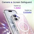 thumbnail image 6 of JETech Glitter Case for iPhone 17 6.3-Inch Compatible with MagSafe, Clear Cute Bling Sparkle for Women and Girls, Shiny Shockproof Magnetic Sparkly Phone Cover (Pink), 6 of 6
