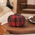 thumbnail image 3 of Large Fall Fabric Pumpkins Decor, Buffalo Plaid Fall Farmhouse Table Centerpieces Decorative,1PCS Fabric Pumpkin for Halloween Mantel Porch Autumn Harvest Display, 3 of 7