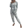 thumbnail image 4 of Pyjama Teinture sur Nœuds pour Femmes Ensemble Deux Pièces Col Rond Manches Longues, 4 of 5