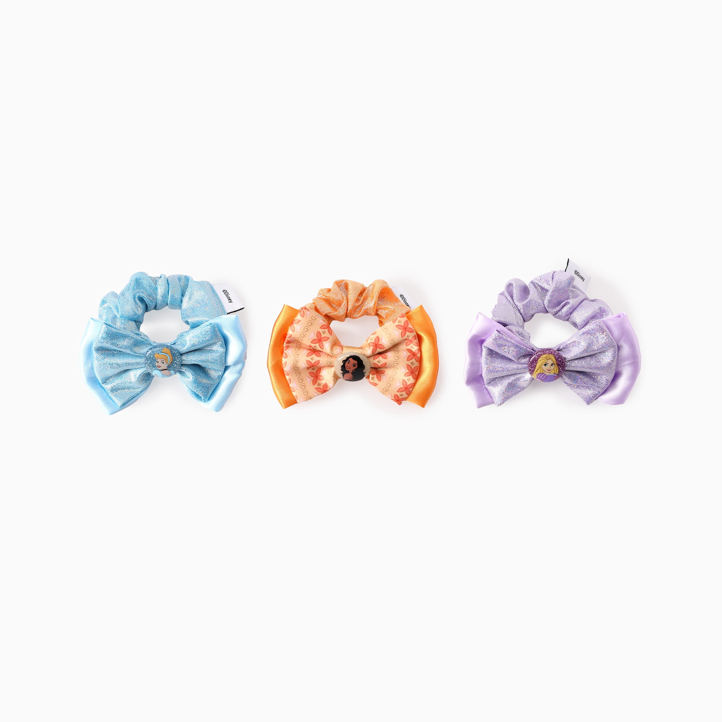 Disney Princess Girls Scrunchies 3 Pack Bow Hair Ties Back to School Gift