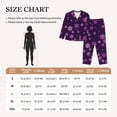 thumbnail image 4 of KLL Purple Snow Flakes Print Women's Long Sleeve Pajamas with Pants Sleepwear Loungewear 2 Set-X-Large, 4 of 8