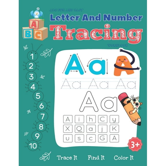 Abc Fun And Easy Letter And Number Tracing Workbook: handwriting and line tracing practice book for kids and Kindergarten, toddlers and preschoolers writing workbook, abc for kids ages 3-5 (Paperback)