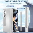 thumbnail image 3 of Compatible Metal Samsung Z Fold 4 Case with S Pen & Pen Holder,6 in 1 All-Inclusive Heavy Duty Protective Screen Protector Phone Case for Galaxy Z Fold 4 Stand Case,Fold 4 Case Pen Holder Silver, 3 of 14