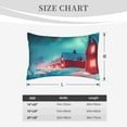 thumbnail image 3 of Plush Throw Pillow Covers, Aurora Borealis Village Pillow Cases with Invisible Zipper, Breathable Microfiber Pillow Cases Standard Size for Sleeping Bedroom Sofa Living Room 16x24, 3 of 5