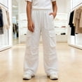 thumbnail image 2 of Enridrech Wide Leg Pants for Girls Drawstring Elastic Waisted Cargo Pant Casual Fashion Outdoor Trousers, 2 of 5