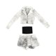 thumbnail image 3 of 1: 6 chaqueta corta, pantalones cortos y tubo set de ropa de muñeca trajes de bricolaje se vean portátiles de mini ropa suave para la figura de acción Negro blanco, 3 of 9