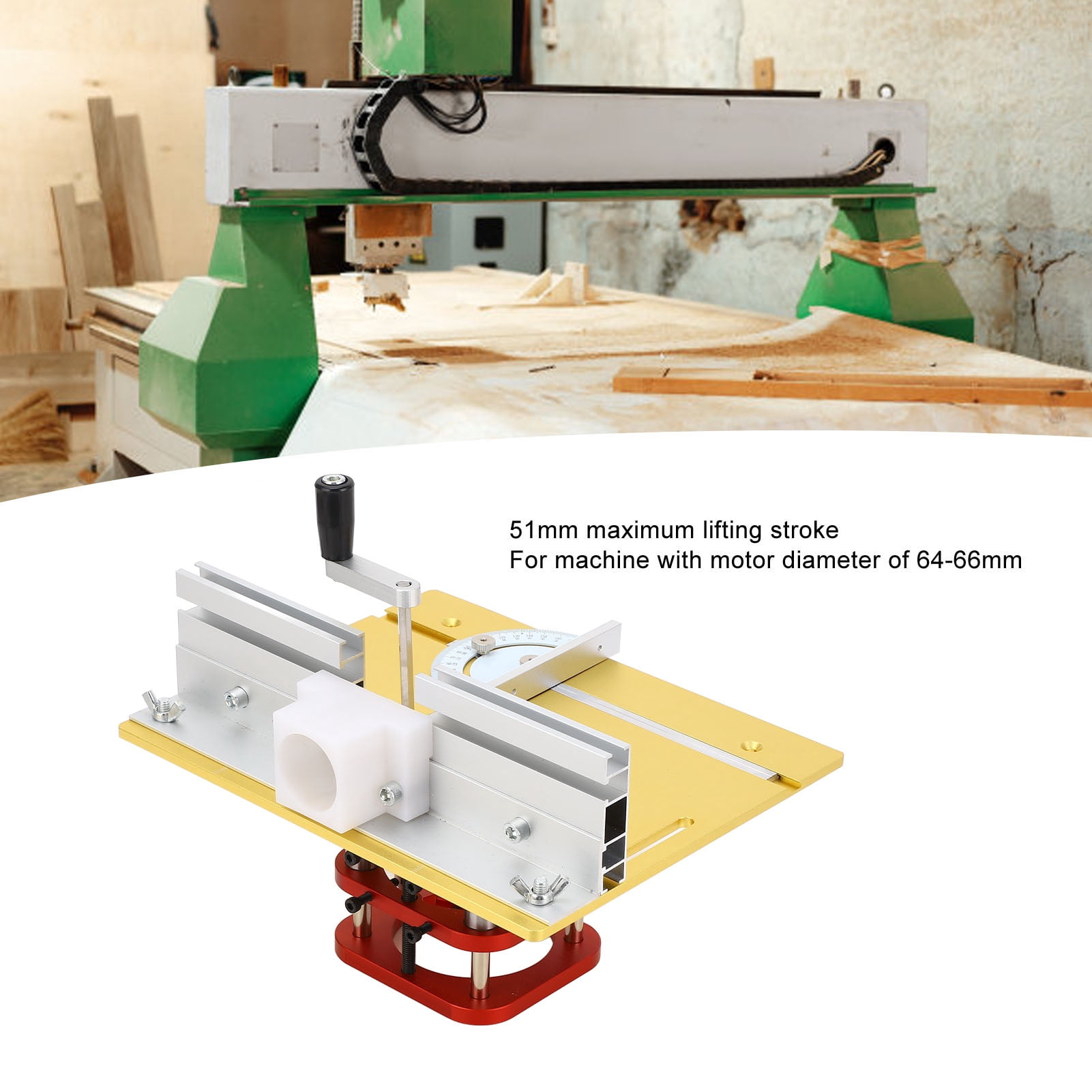 LAZIOEGR Router Lifting Base Metal Woodworking Insert Flip Board Lift System Kit Heavy-Duty Precision Plunge Router Table Tool For Carving Slotting Trimming Chamfering