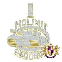 Yellow Gold 4.50 Cwt. Vvs1 Natural Moissanite Diamond No Limit Military Army Tank Pendant Charm