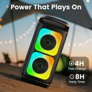 JYX Party Speaker Bluetooth, 40W Powerful Outdoor Speaker System with 2 Mic, Remote Control, T37-T