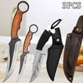 thumbnail image 2 of 3PCS Stainless Steel Kitchen Knife Set Includes Sharp Edc Knife Sashimi Fish Knife Beef Knife Multipurpose Utility Knife for Kitchen Cooking Camping Outdoor Home Cooking Gifts for Men, 2 of 11
