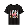 thumbnail image 3 of Young Boy's/Girls #1st Grade Cotton Graphic Tees, Back To School Clothes Girls, Black Summer Tops With Colorful Educational Theme, Gift For First Day Of School, Cute, Fun Kids Clothes Girls, 3 of 6
