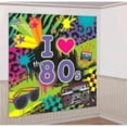 thumbnail image 2 of 80's Decade Birthday Party Retro Throwback Kit Set Supplies Decorations - Wall Scene Setter, String Danglers, Buttons, 2 of 3