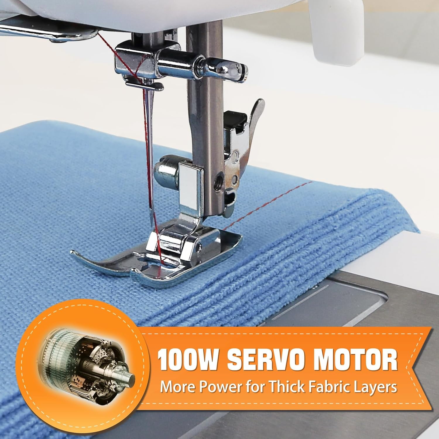 FEIYUE FYe350 Beginner Sewing Machine with Multiple Needle Positions, Energy Saving Servo Motor, 23 Built-in Stitches, Heavy Duty & Portables, Factory Serviced