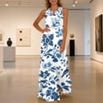 thumbnail image 2 of Women Dresses 2026 Summer Floral Sleeveless Maxi Dress Casual Tiered Flowy Beach Long Dress, 2 of 6
