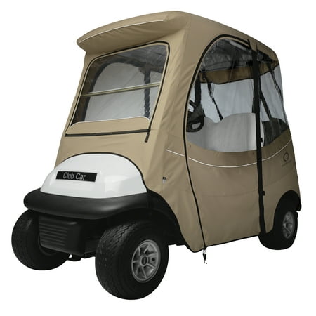 Classic Accessories Fairway Short Roof 2-Person FadeSafe™ Golf Cart Cover - Club Car® Precedent Golf Cart Enclosure, 59”L Roofs, Light