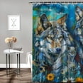 thumbnail image 2 of Orinice Wolfs Flowers Sky Bathroom Decor Set, Multi Size Colorful Luxurious Graphic Print Polyester Fabric Fashion Shower Curtain Set with Hooks 69x72, 2 of 7