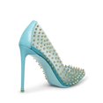 thumbnail image 4 of Steve Madden Vala-S Blue Embellished Printed High Stiletto Pointed Toe Dress Pumps (Blue Stud, 9.5), 4 of 5