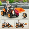 thumbnail image 4 of JOYLDIAS 12V Kids Ride on Excavator 3 Speeds Electric Construction Vehicle Digger with Remote Control, Bluetooth, Microphone Jack, Music, Lights (Orange), 4 of 10