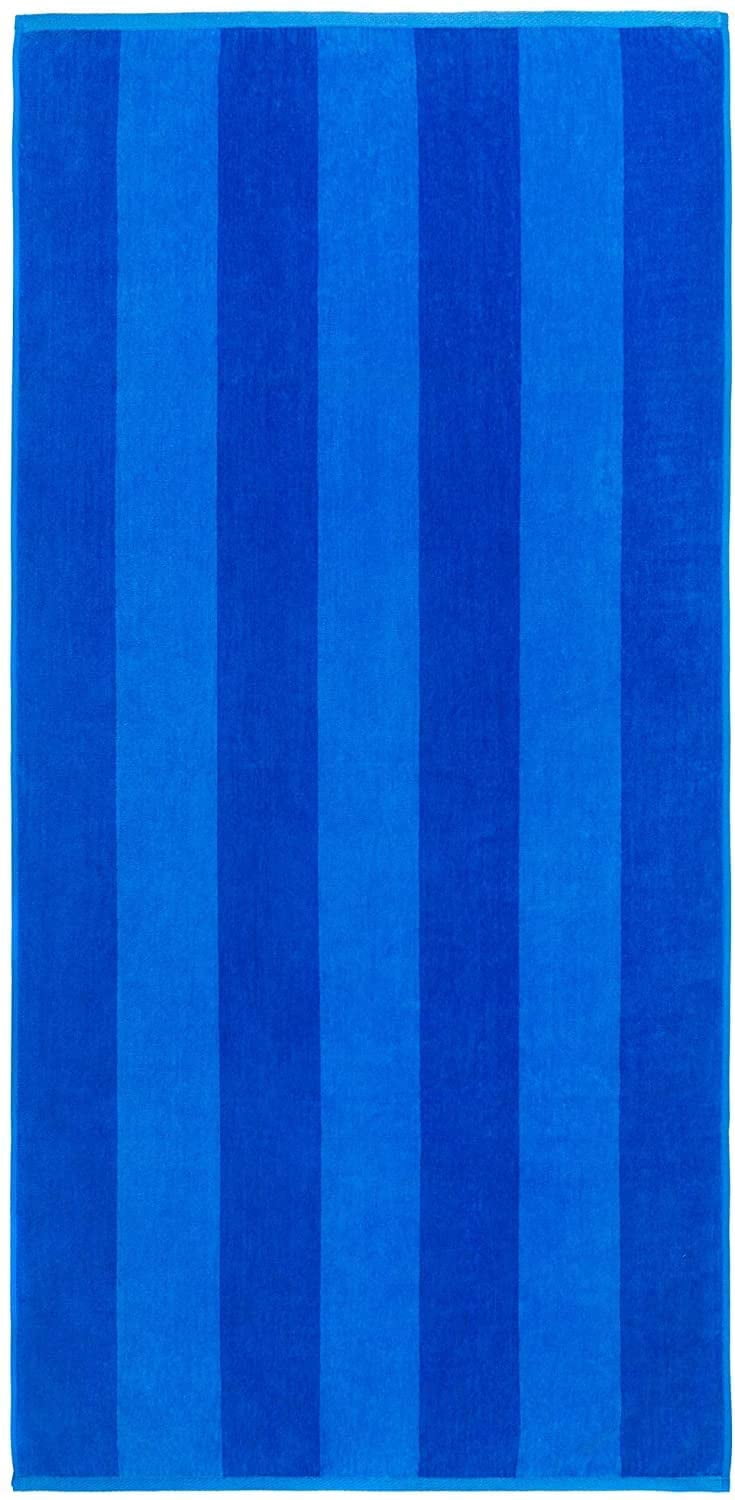 Beachland Soft Beach Towel 30 x 60 inch Cabana Stripe Hotel Pool and Resort - 4 Pack - Two tone Absorbent 100% Cotton