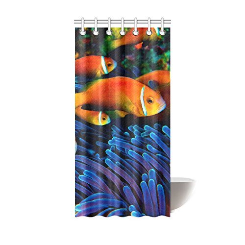ABPHQTO Pez Payaso Cortina de Ducha Cortina de Ducha Impermeable 90x180 cm